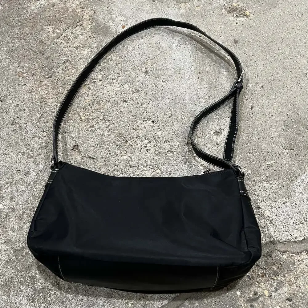 Etienne Aigner Black Nylon Shoulder Crossbody Bag